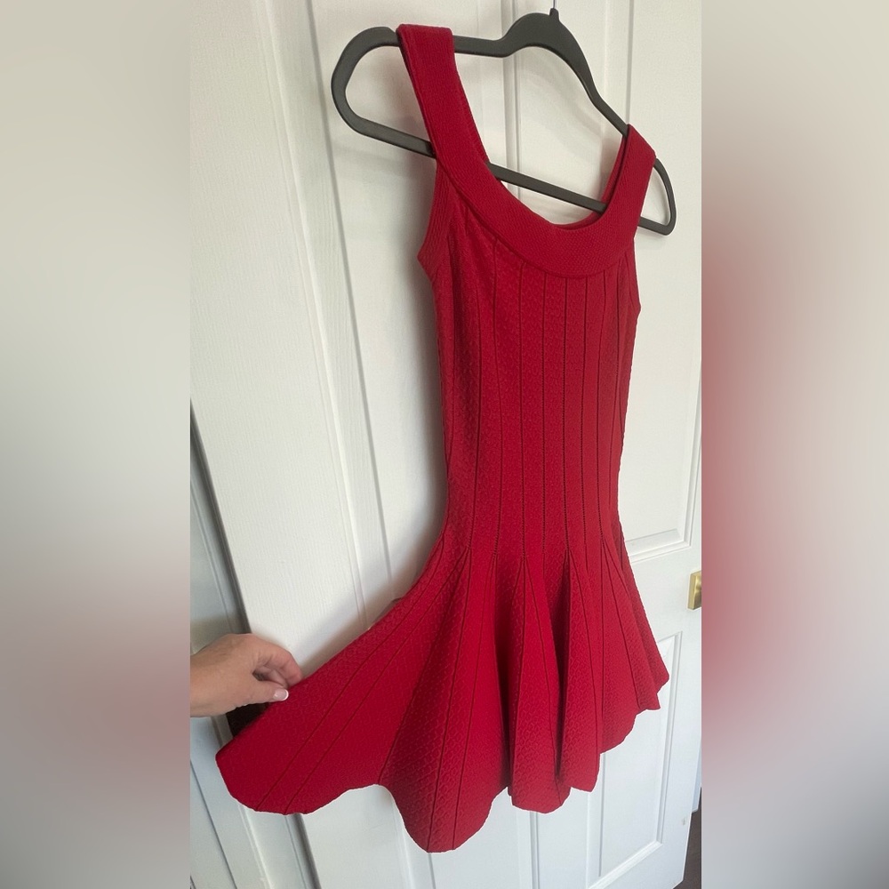 WINTER SALE! Cute & Flirty Jonathan Simkhai Off Shoulder Pointelle Red Dress XS - Picture 11 of 15